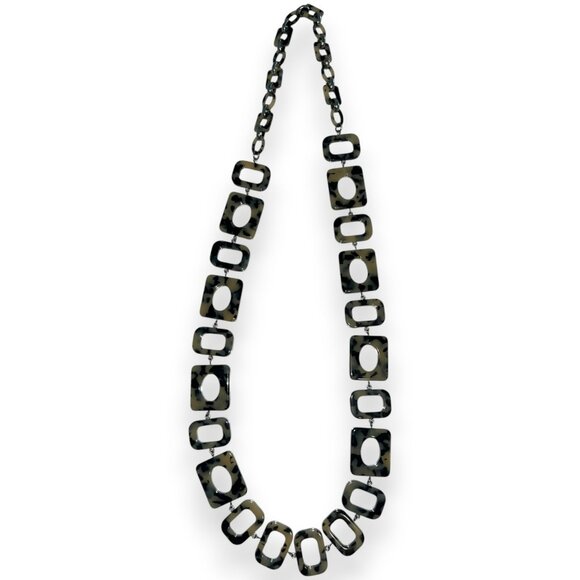 MaxMara resin statement necklace, tortoise, NWOT - Picture 2 of 2